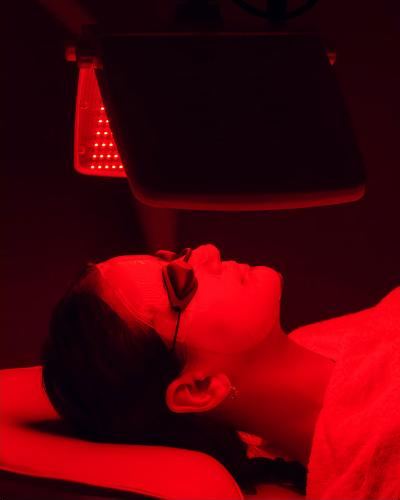 Red light therapy session